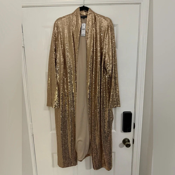Lane Bryant Gold Sequin Duster - Picture 1 of 12